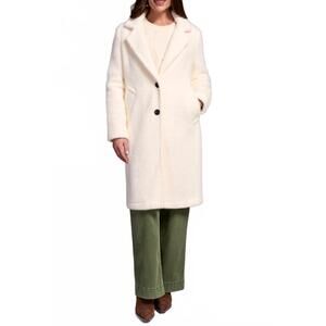 NEW TRIBAL button front fur coat with lining in moonstone